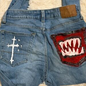 Aeropostale Upcycled Skinny Stacked Light Wash Jeans